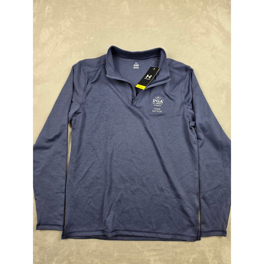 Under Armour 1/4 Zip Pullover Mens Medium Navy PGA Iowa Section UPF 50 UM6615